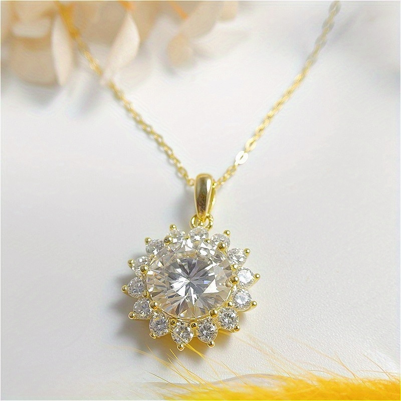 Women's 1/3/4/5 Carat 925 Silver Synthetic Moissanite Necklace